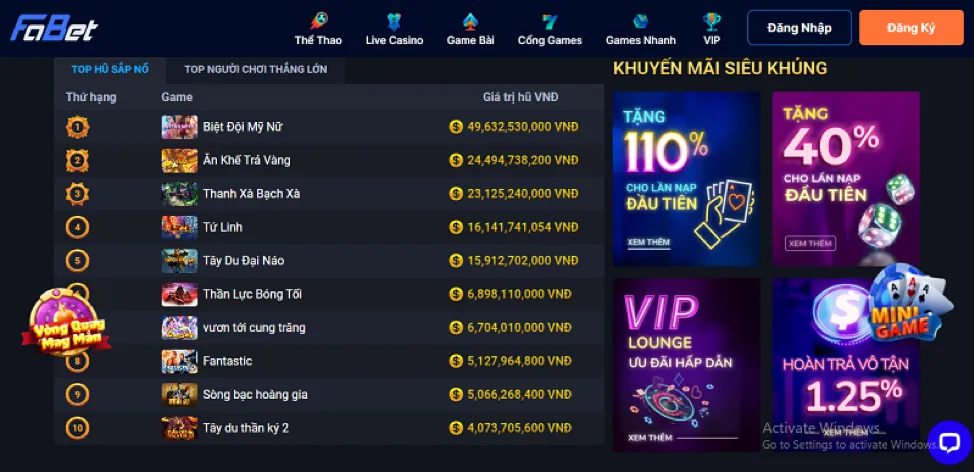 Đa dạng trò chơi trên Haywin App
